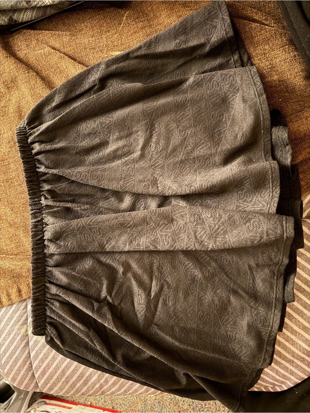 Women's Black Textured Mini Skirt